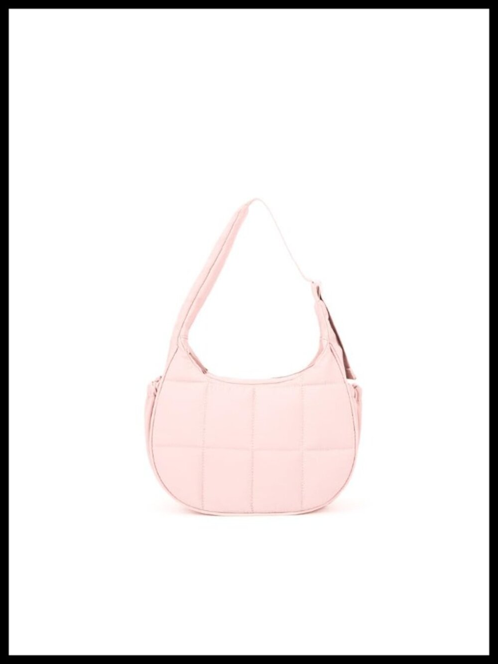 Puffer Crescent Shoulder Bag Multi-Pocket Quilted Nylon Hobo Purse Adjustable